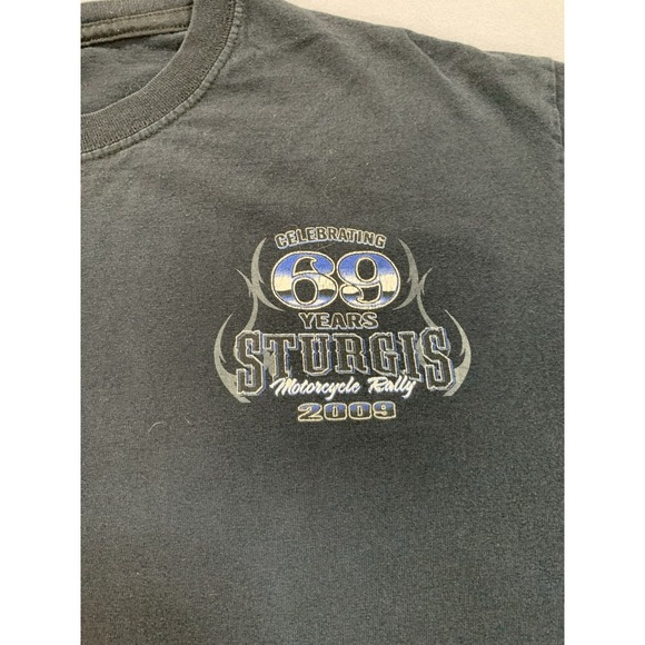 Biker 2009 Sturgis 69th Black Hills Motorcycle Rally Black Size XL T-Shirt Mens - Picture 5 of 8